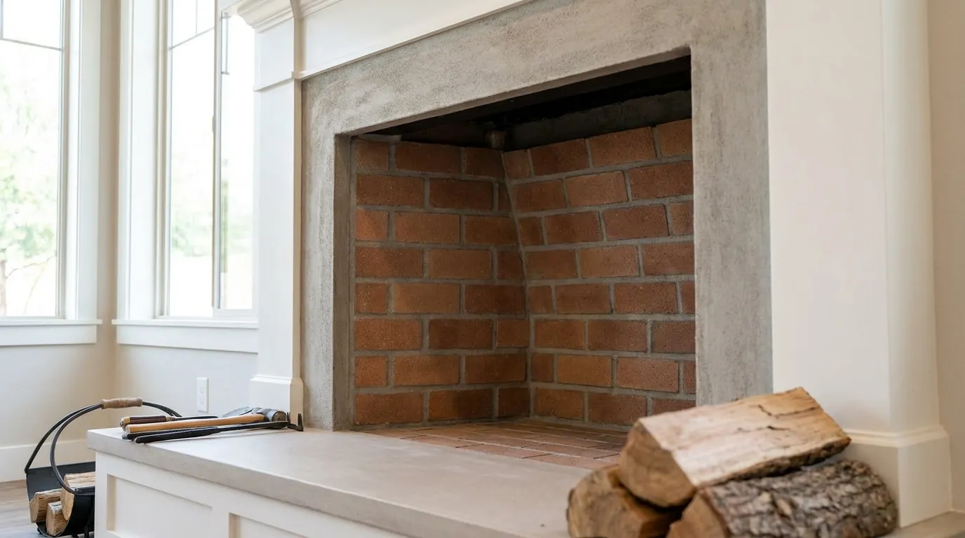 Restored firebox with new firebrick and refractory mortar in a Gilbert home